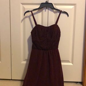 Burgundy High-Low Dress